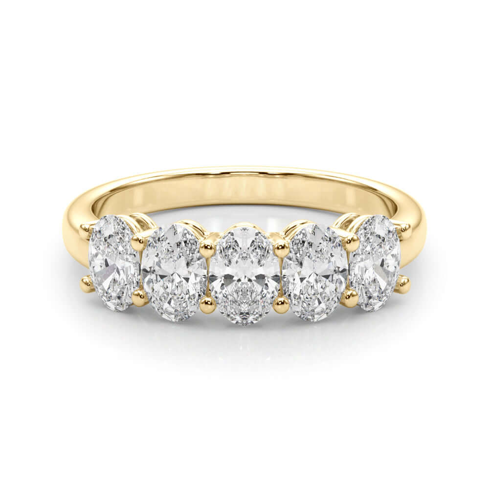 14k Diamond Five Stone Ring 